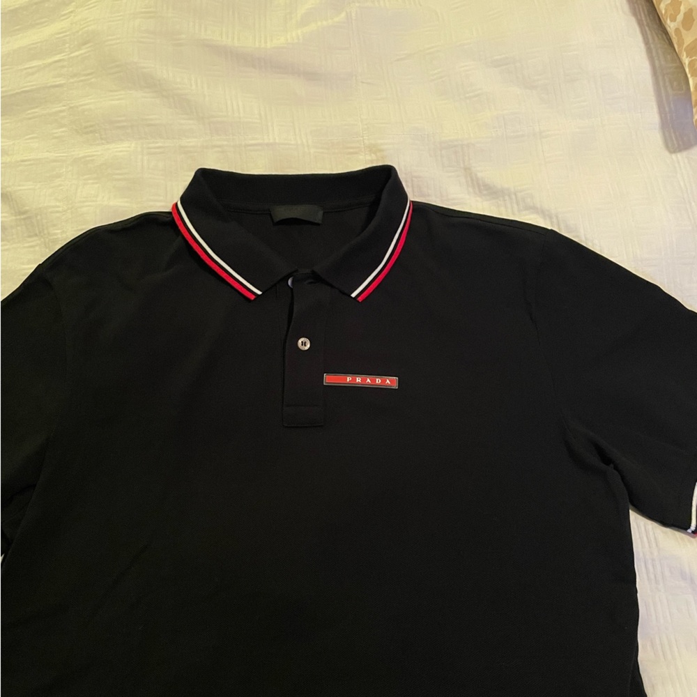 Mens Black Prada Polo Shirt